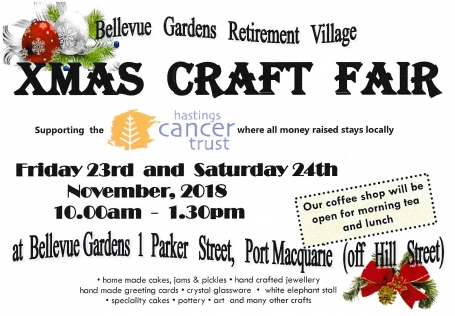 Bellevue Gardens annual Christmas Craft Fair 23/24 November