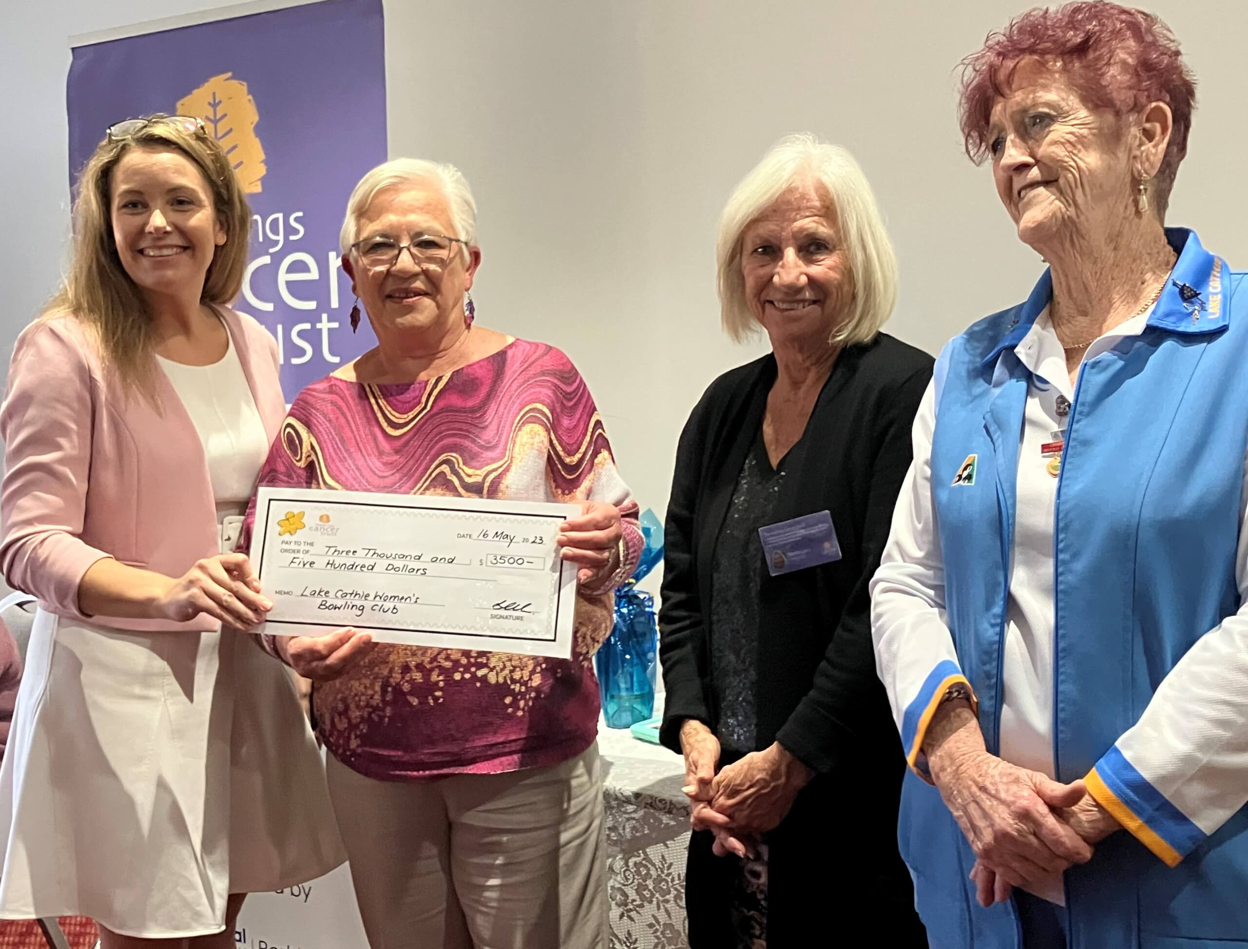 The Lake Cathie Ladies Bowlers held an afternoon tea and fashion parade and raised $3,800 for the Hastings Cancer Trust.