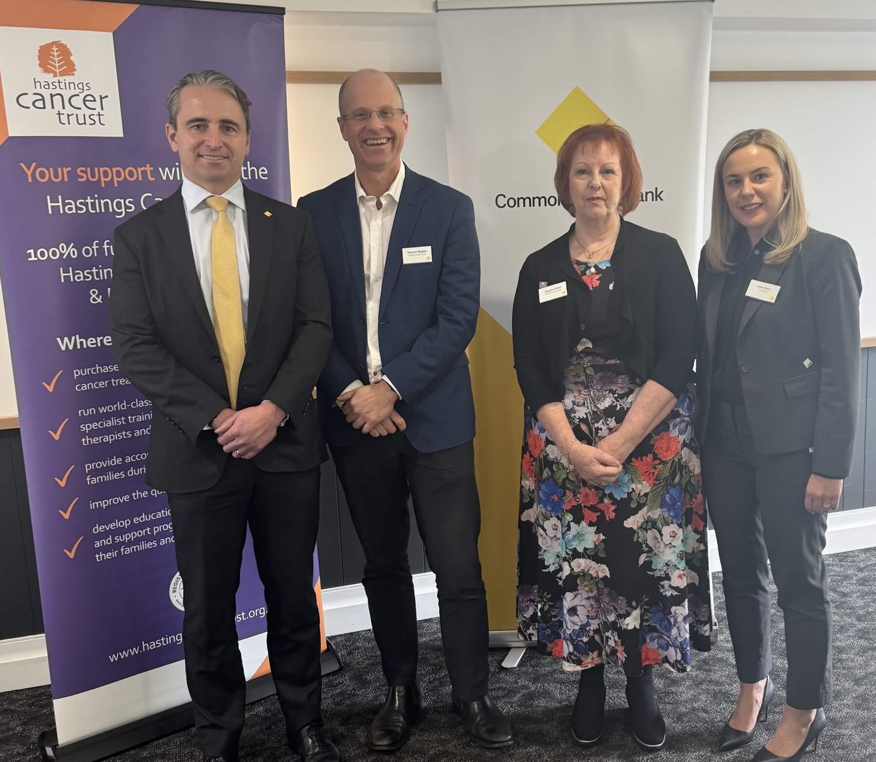 Dr Steve Begbie, Chairman of the HCT and Suzanne Steel, Fundraising Coordinator, attended the Regional and Agribusiness banking team lunch with CEO Matt Comyn.&nbsp;