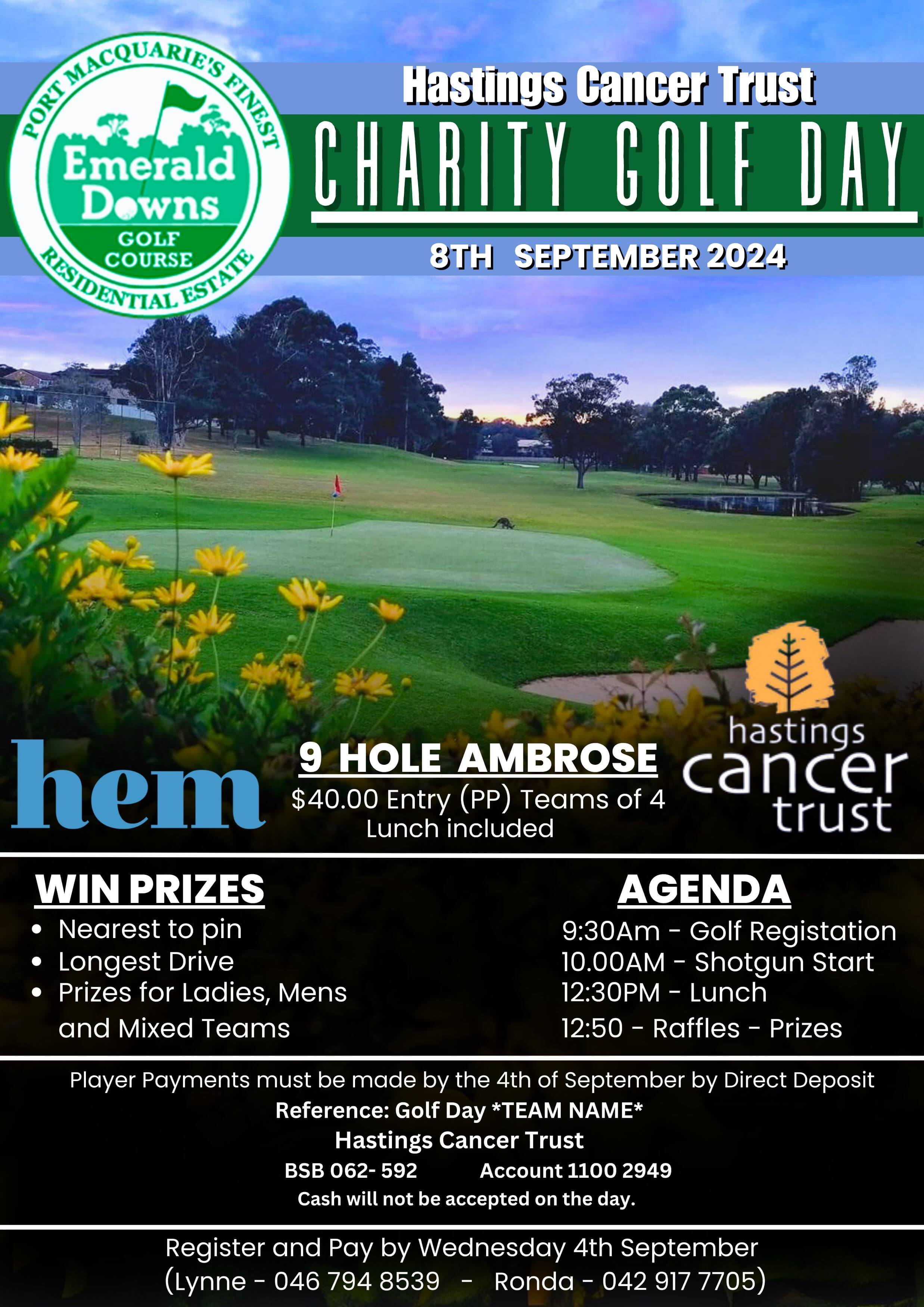 2024 HCT Charity Golf Day sponsored by HEM and EMERALD DOWNS GOLF COURSE